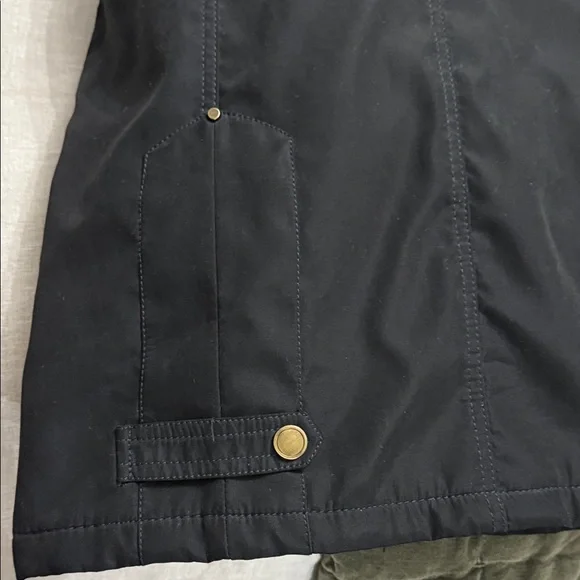 Madison Black Coat with Faux Fur Hood - Picture 13 of 14